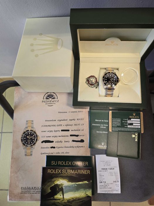 Piękny Rolex Submariner Date Ref. 16613 LN Stal/Złoto 18k Full Set