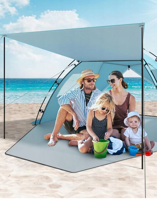 Nowoczesny Namiot Plażowy ELEGEAR CumbreX™ 4-6 os. | UPF 50+ | Automatyczny