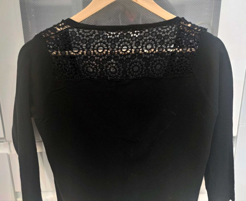 ZARA KNIT czarny krótki sweterek r. M