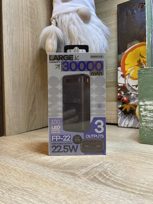 Повербанк Remax 30000 mAh 22.5W QC 20W PD Швидка зарядка