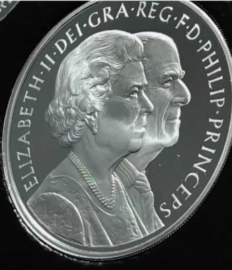 5 libras proof, bodas diamante Isabel II, 1947 a 2007