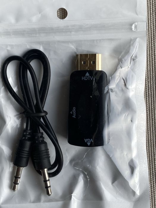 Konwerter HDMI do VGA D-Sub + wyjście AUDIO z kablem.