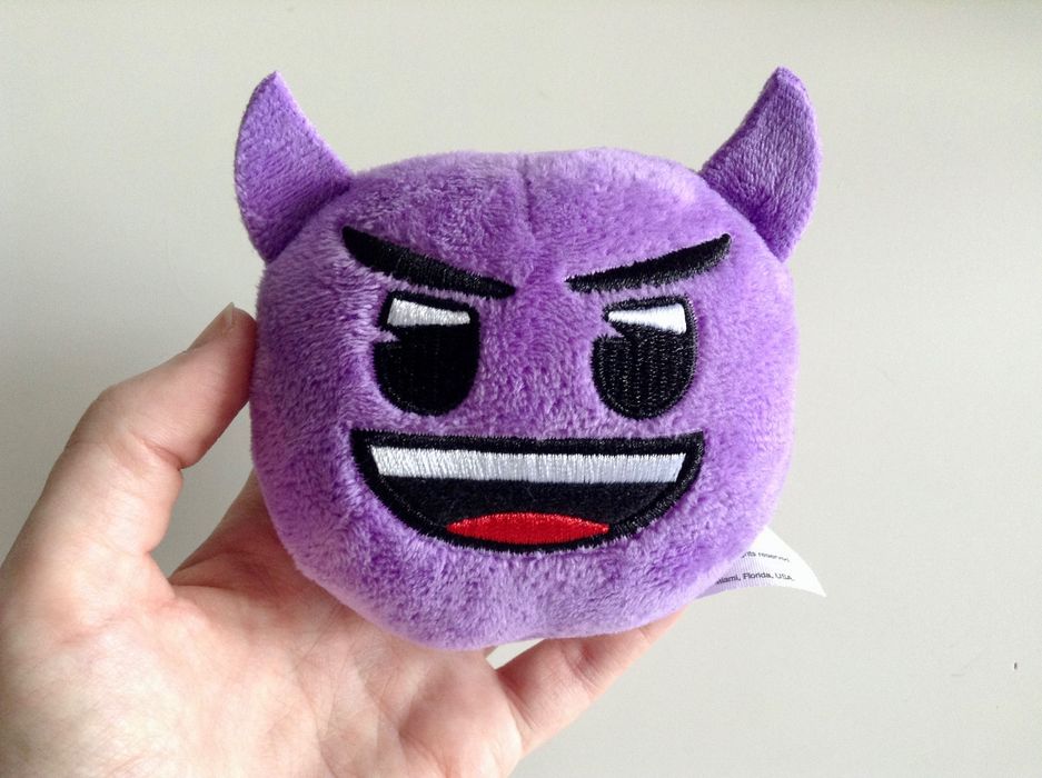 Emoji devil емоджи диявол фіолетовий плюшевий іграшка
