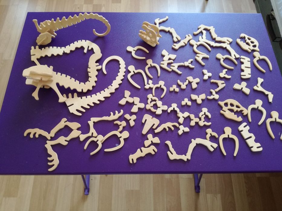 Puzzle de madeira de Esqueleto de Dinossauro em 3D