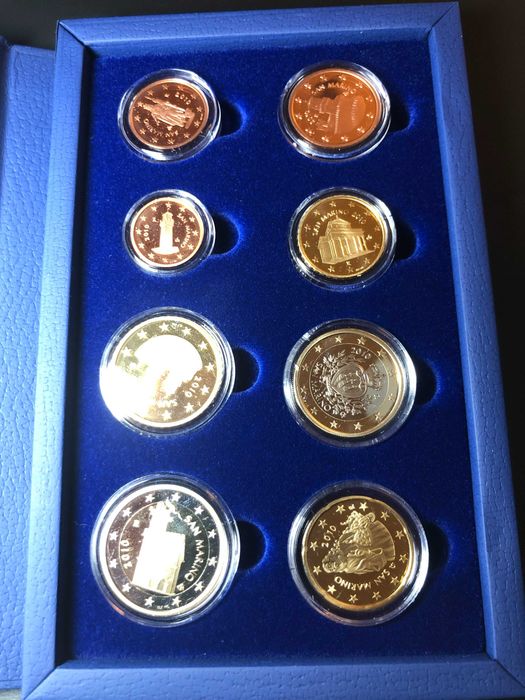 Set Anual Euros San Marino 2010 Proof com Estojo Especial