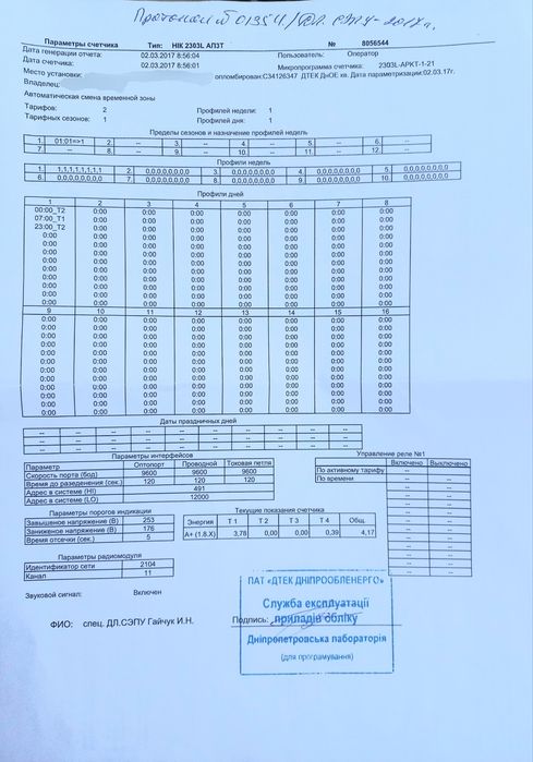 счётчик напряжения трёхфазный НIК 2303 АПЗ