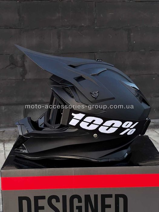 Кросовий шолом чорний матовий мотошолом мото шлем кроссовый ендуро