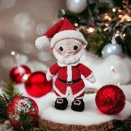 Decoração Pai Natal Amigurumi.