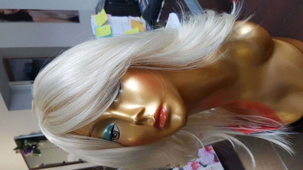 Peruka syntetyk blond długie grzywka proste kręcone 7001 Sapphire 613