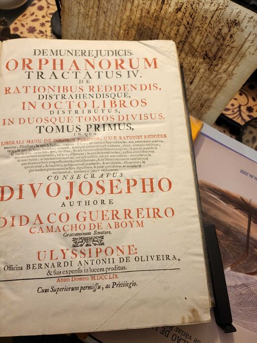 Tratado orfanologia - ORPHANORUM TRACTATUS 1759