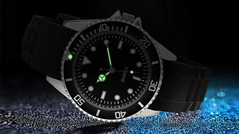 Zegarek koperta 43mm mechanizm Seiko kwarcowy na pasku silikonowym BOX
