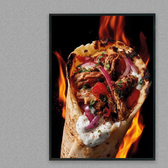 plakat reklamowy kebab, plakat kebab, plakat bar restauracja kebab