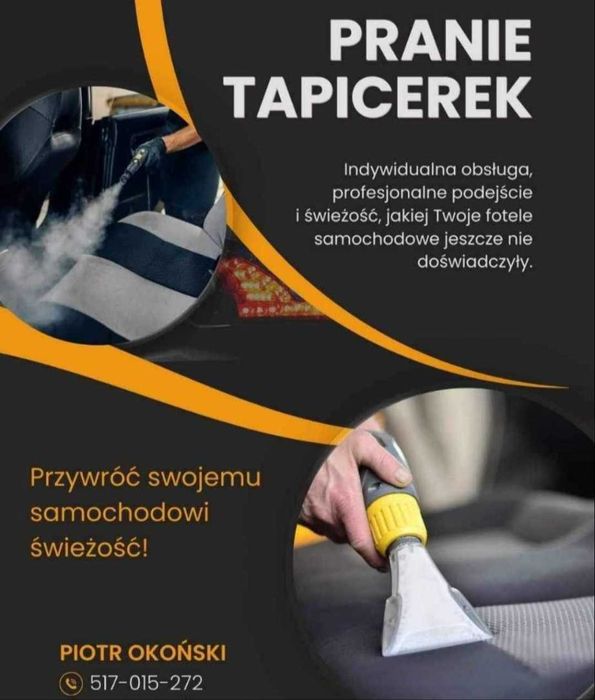 Pranie tapicerki meblowej i samochodowej. Mycie oraz polerowanie aut.