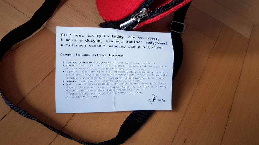 Torebka filcowa Jaacie czerwona