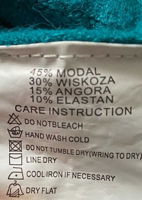 Sweter, golf, dłuższy, turkusowy