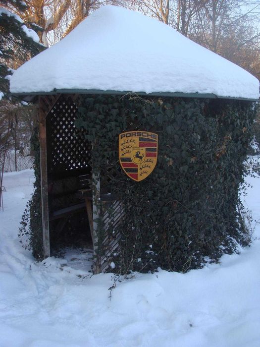 Porsche Ręcznie rzeźbione logo w drewnie. UNIKAT