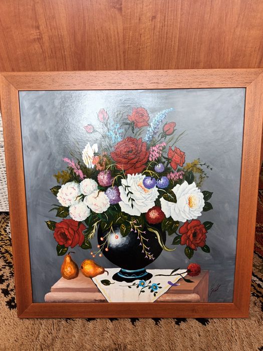 Vendo quadro estado impecavel,  muldura em madeira medidas57x57