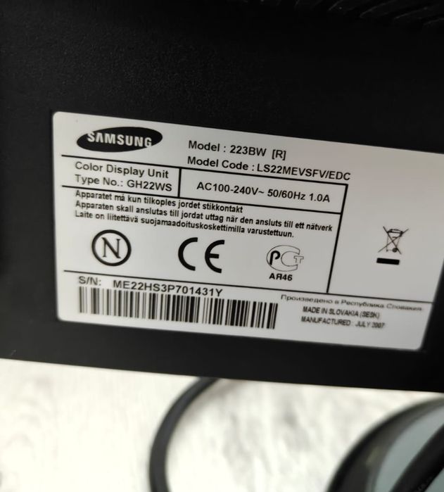 Monitor Samsung Syncmaster 223BW