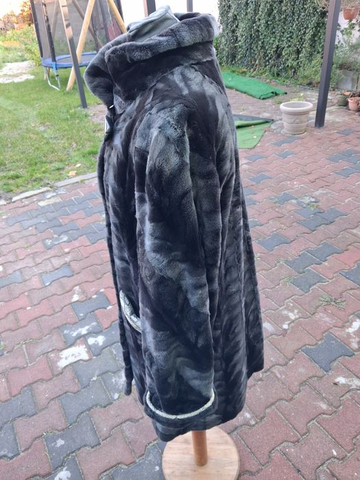 Futerko z norek epilowanych  kieszenie obszyte z skóry węża