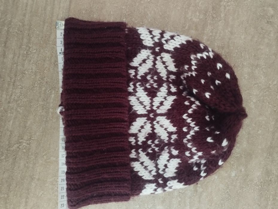 Ski шапка унисекс, орнамент стиль скандинавский узор fair isle фэр-айл