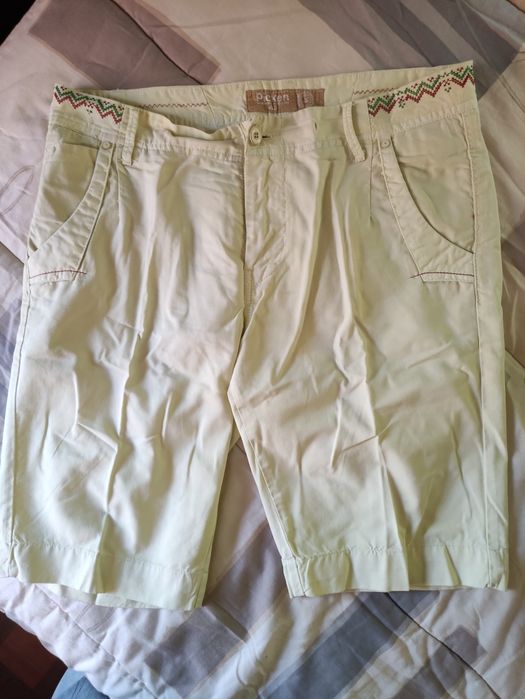 Calções tipo Bermudas, amarelo -claro