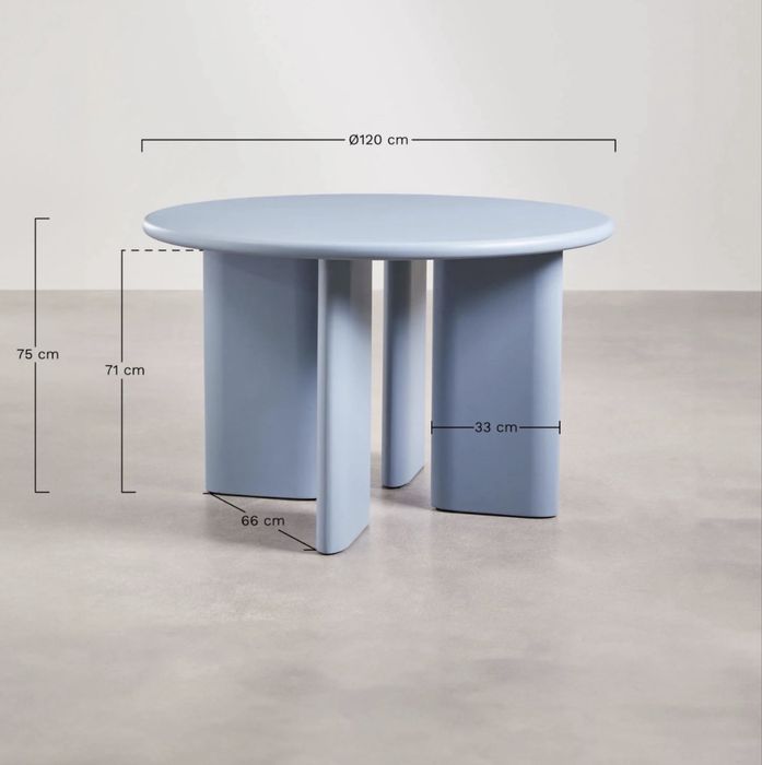 Mesa de jantar redonda Ø120 cm em MDF Loulou em Rosa de Morganite