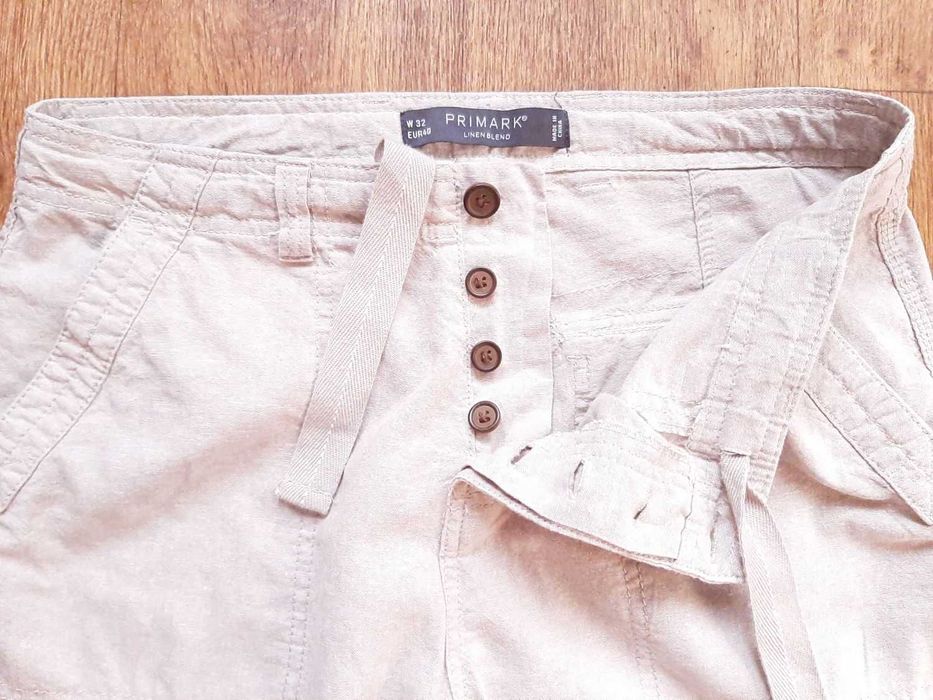 Шорты бриджи льняные primark w32" m, s eur40 англия лен 100%