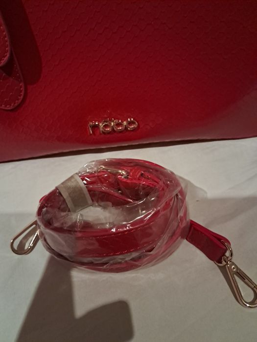 Duża czerwona torebka lakierowana . Nowa