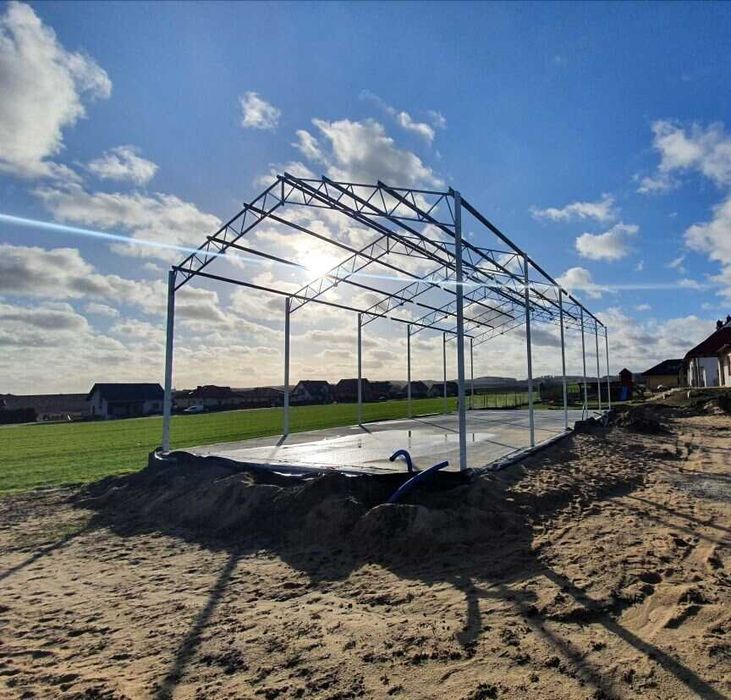 Nowa KONSTRUKCJA WIATA OCYNKOWANA 8x13 Garaż Magazyn Hala Rolna