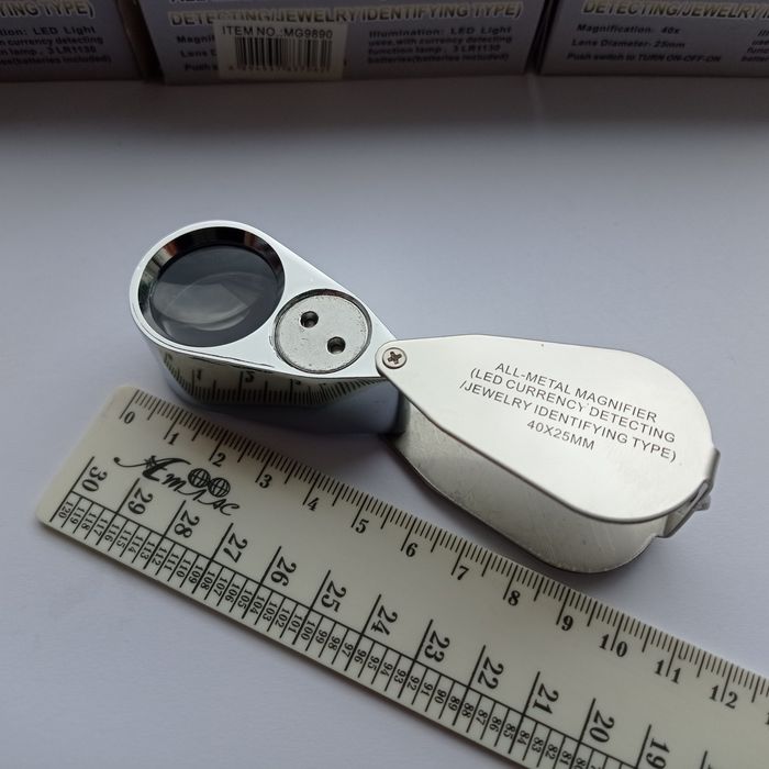 Лупа  Модель MG-9890 40x з LED та UV-підсвічуванням