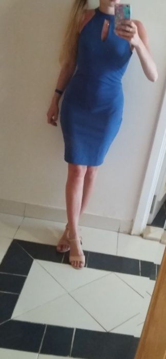 Piękna elegancka niebieska wizytowa sukienka Mohito XXS stan idealny
