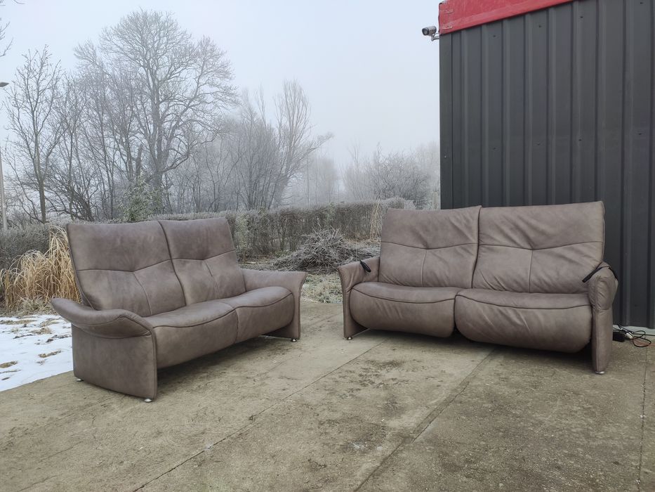 Sofa 3-osobowa+ 2-osobowa z funkcją relax- skóra naturalna! Nowoczesny