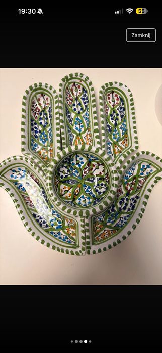 Zestaw do MEZZE, talerz ręką Fatimy 6 oddzielnych miseczek