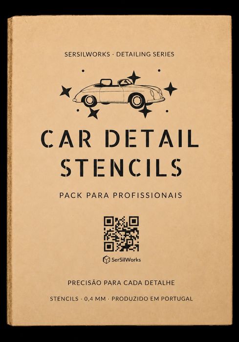 Capa A5 com Stencils Logotipos para Car Detailing