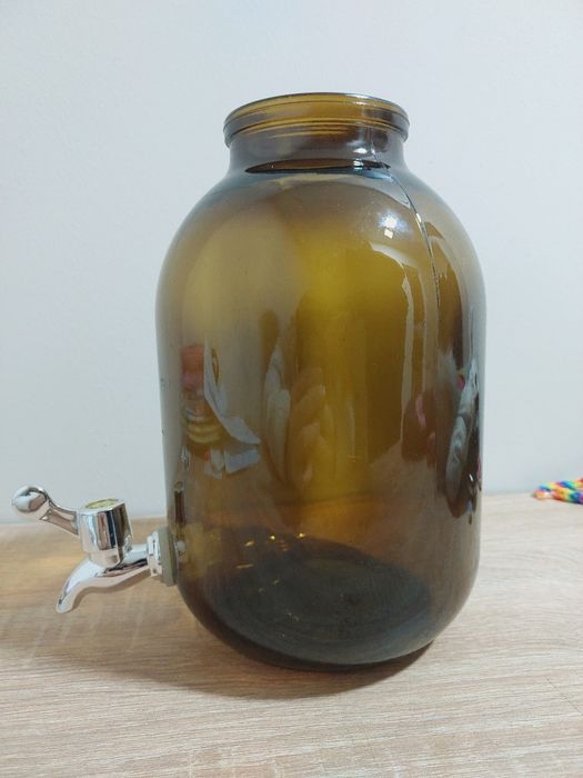 Скляна банка з краником / диспенсер для напоїв