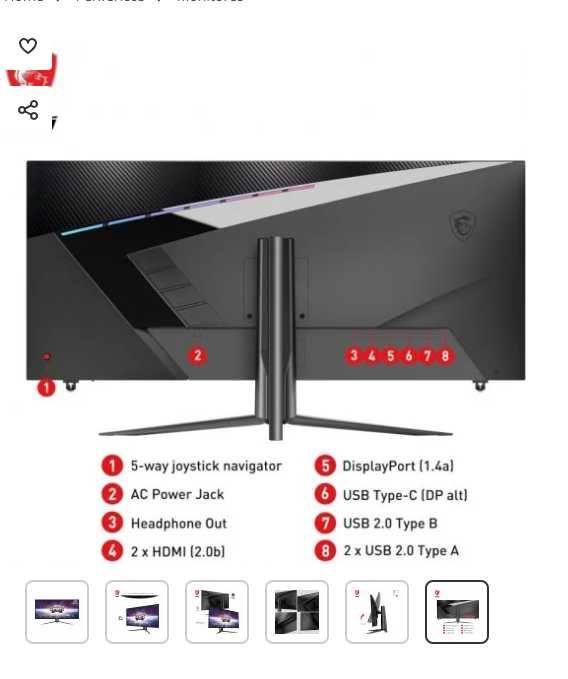 Monitor 
MSI MAG401QR 40" LED IPS UWQHD 155Hz USB-C