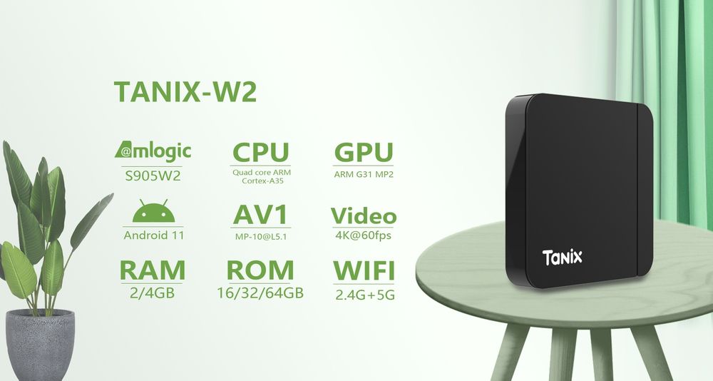TANIX W2 2/16 GB | Смарт приставка Android TV box | Налаштована