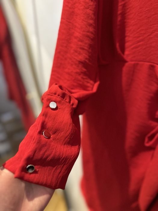 Nowa czerwona sukienka wiązana – idealna na święta r.42/48