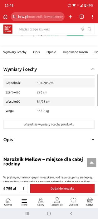Narożnik BRW Mellow