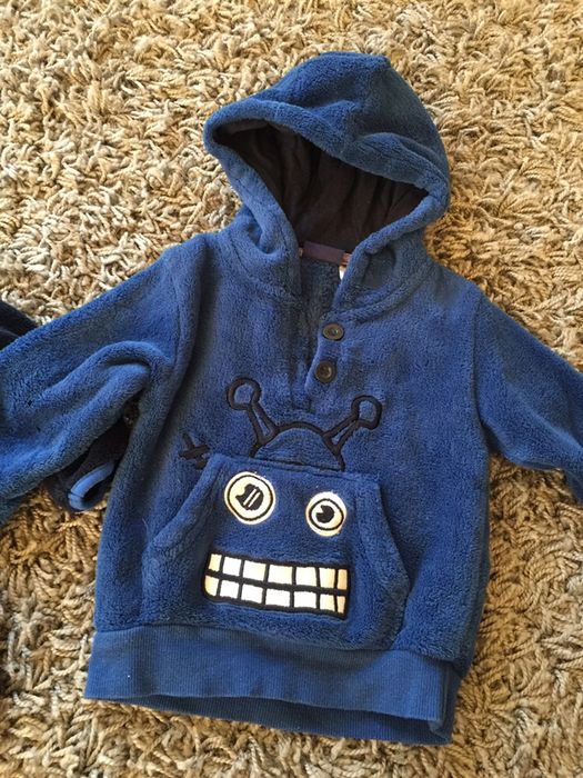 Komplet dwie ciepłe bluzy niebieski