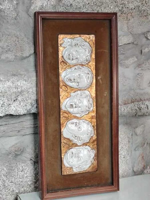 Quadro em Relevo – Vogais de Criança  Vintage ENVIO GRATIS