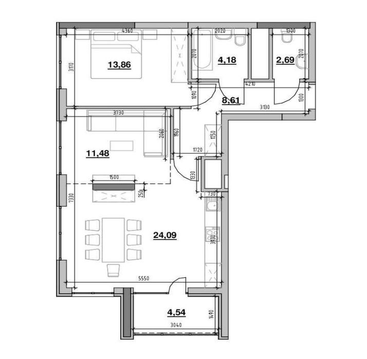 2-комнатная квартира по адресу бульвар Дружбы Народов (площадь 69,5 м²) - Atlanta.ua - фото 14