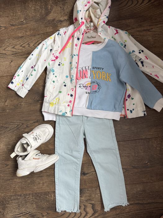 одяг 104-110-116 ботінки H&M джинси тедді жилетка кросівки