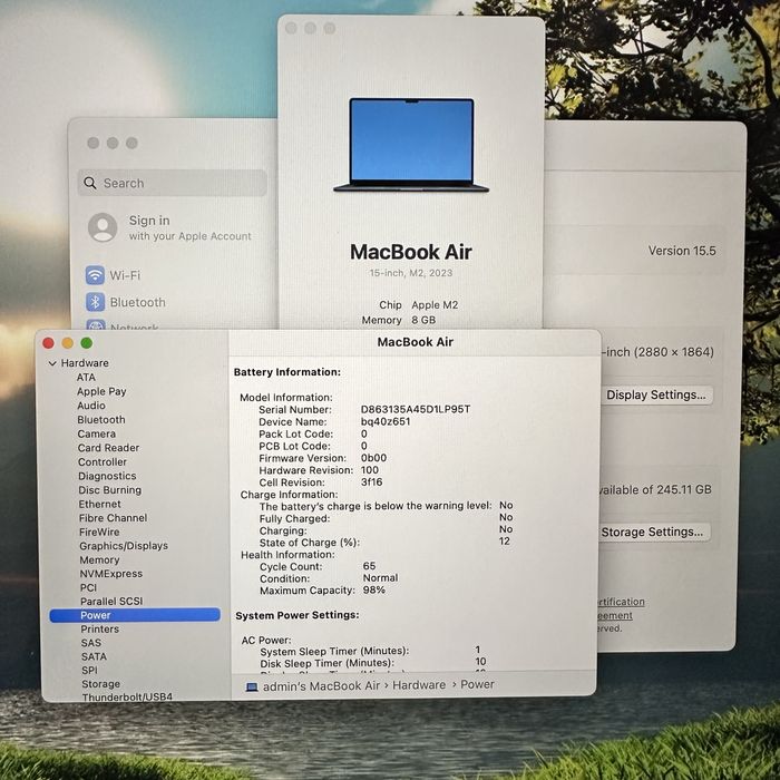 MacBook Air 15" 2023 M2 Midnight 8GB 256GB SSD