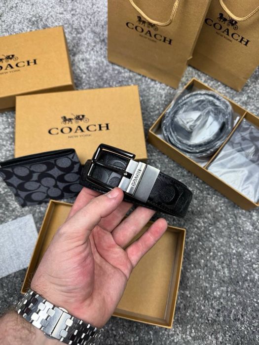 Ремень і гаманець Coach ремінь кошилек, набор новий повний комплект