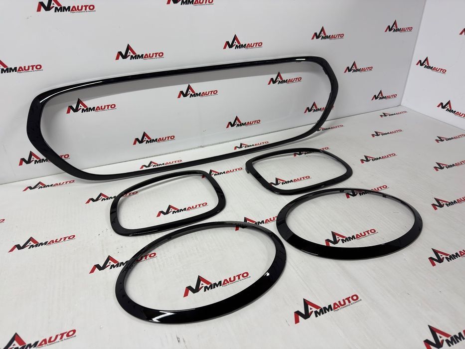 Aros Grelha/Faróis/Farolins Mini F55/F56/F57 Preto Brilhante
