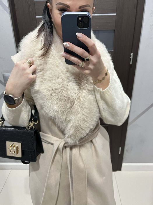 Kamizelka z kołnierzem z efektem futerka Zara Zw Collection,r.M