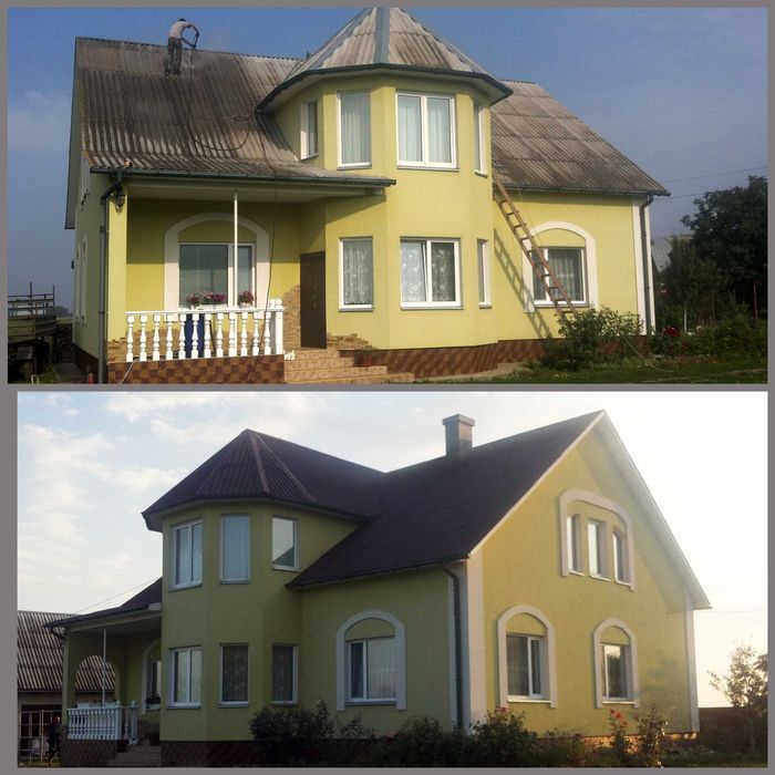 Фарбування металевих та шиферних дахів Малювання Покраска миття даху