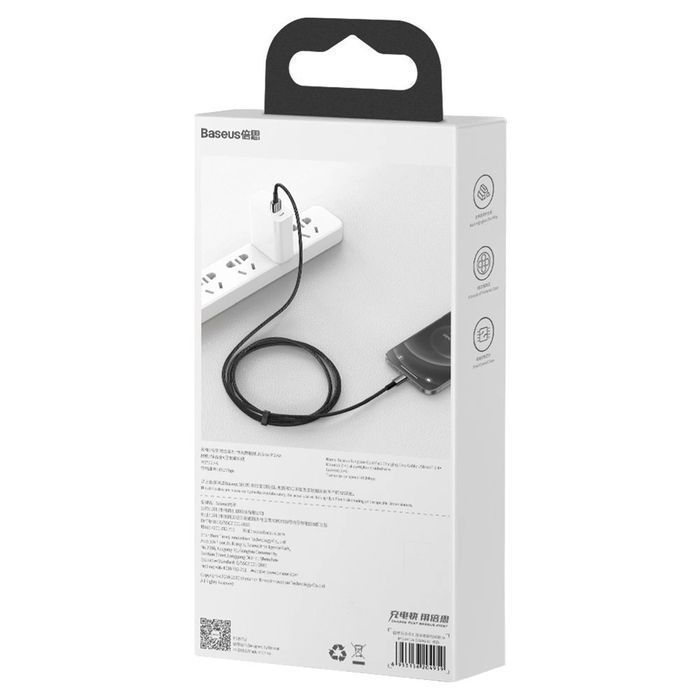 Baseus Tungsten kabel USB - Lightning 2,4A 2m czarny