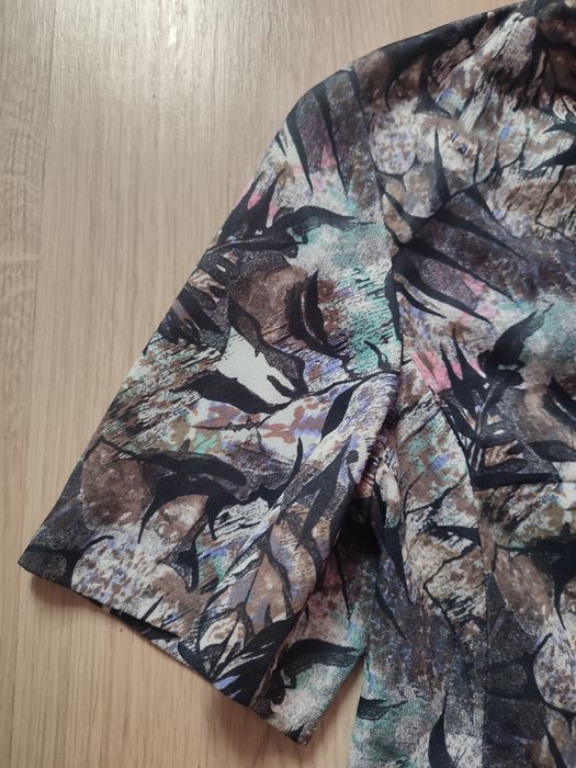 Elegancka koszula we wzory z krótkim rękawem retro